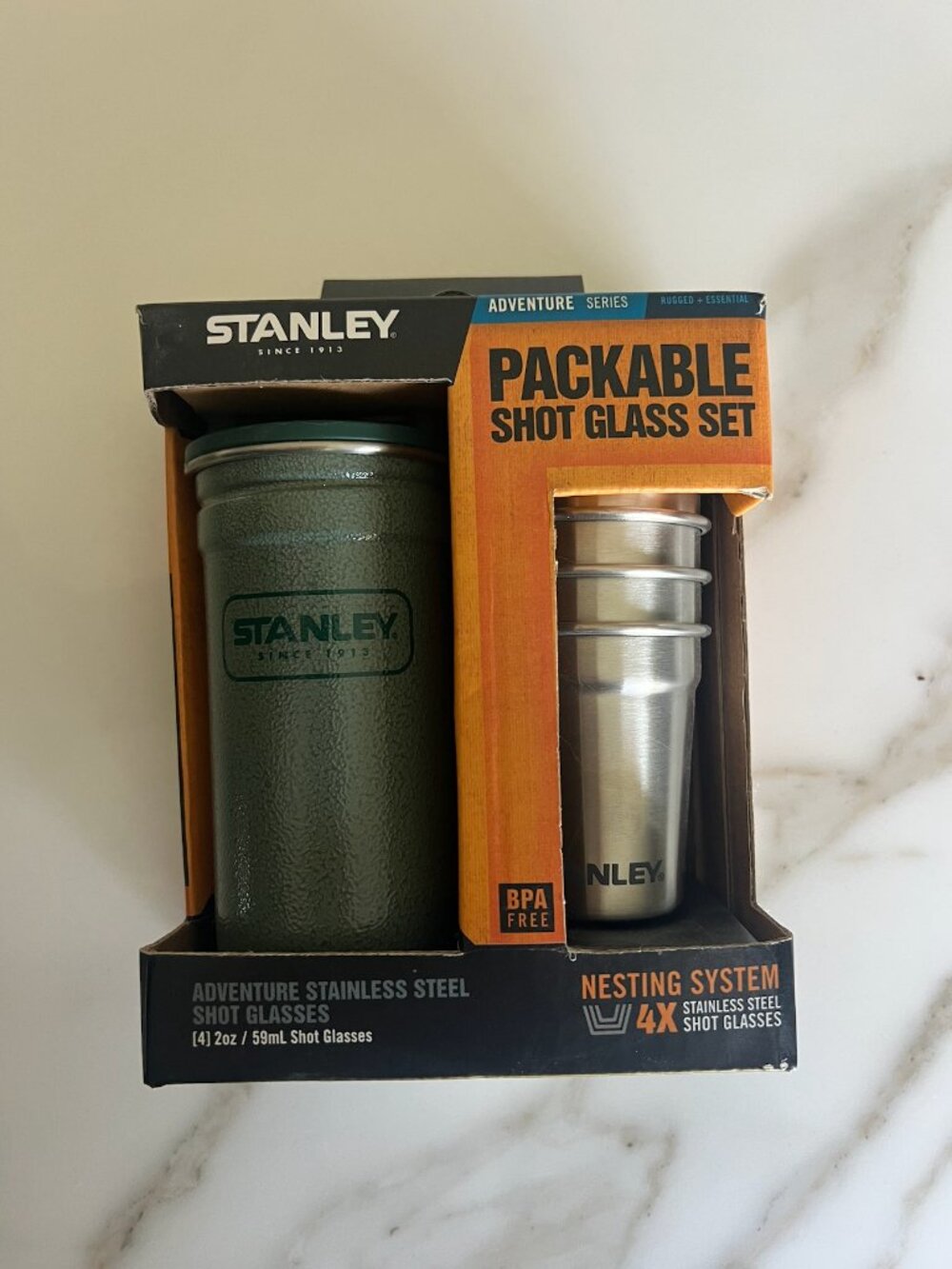 NIB Stanley Adventure Stainless Steel Packable Shot Glass Set NEW in box